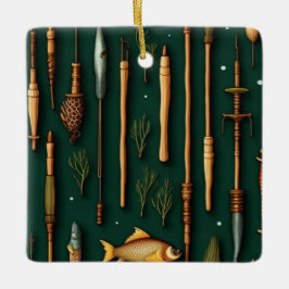 Sammlung von Fischereien Keramikornament