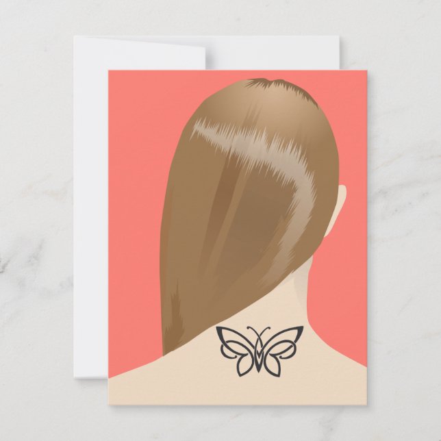 Sammlung von Frauen Neck Tattoo Art Print, Nr. 2/1 Dankeskarte (Vorderseite)