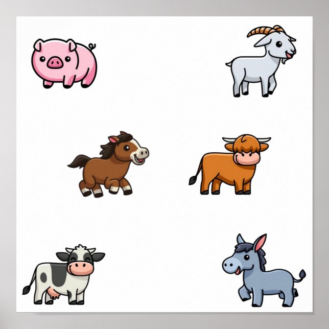 Sammlung von Haustieren Poster (Vorne)