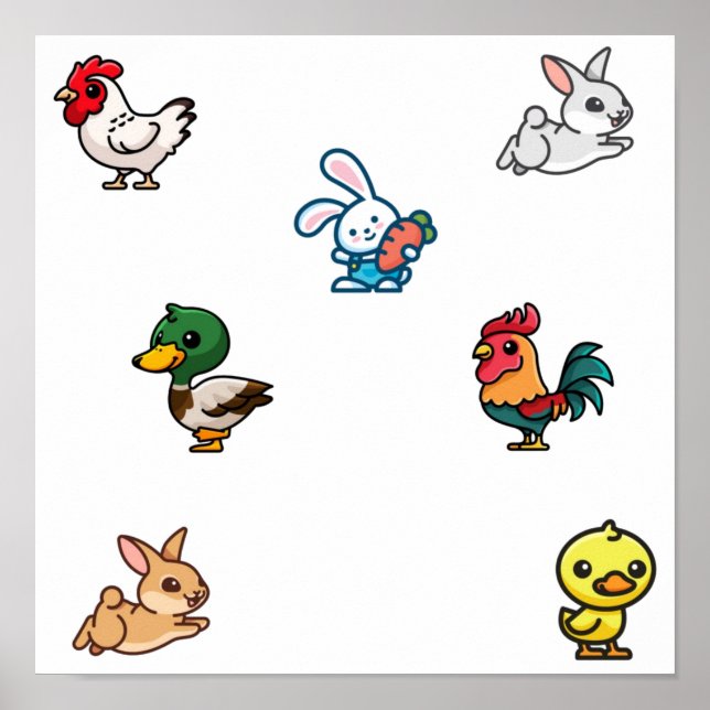 Sammlung von Haustieren Poster (Vorne)