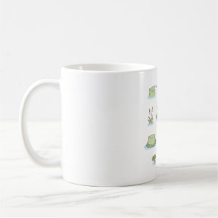 Sammlung von niedlichen Teigfröschen und Libellen Kaffeetasse