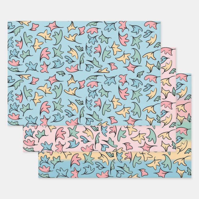 Sammlung von Pastell-Blätter 1 Geschenkpapier Set (Set)