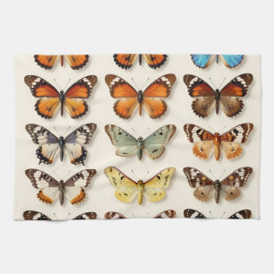 Sammlung von Schmetterlingen im Rasterdisplay Geschirrtuch