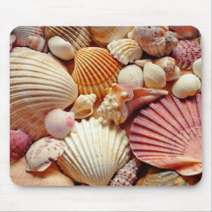Sammlung von Seashells Scallops Clams and Conch Mousepad