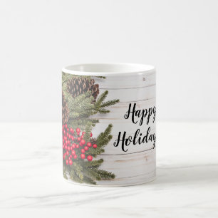 Sammlung Wreath und Holly Holiday Kaffeetasse