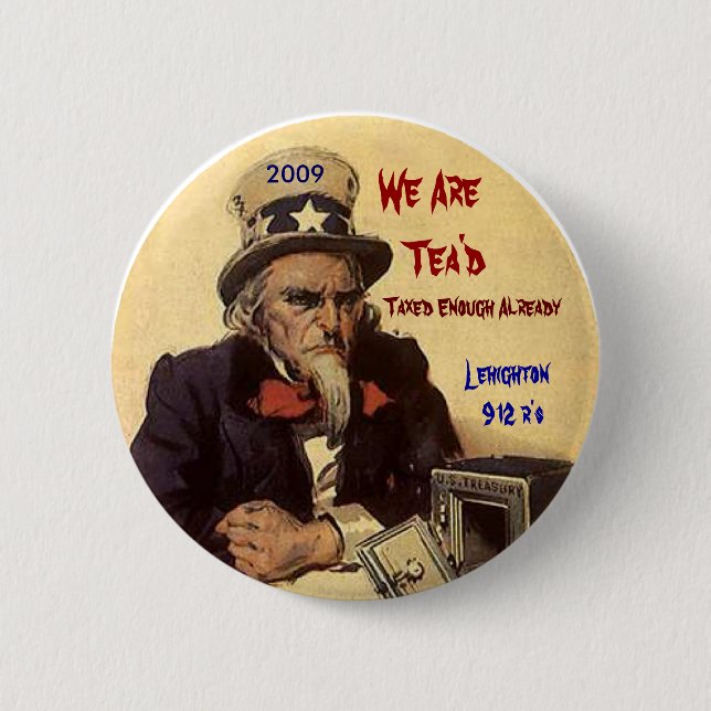 sammy, 2009, sind wir   Tea'd, besteuert Button (Vorderseite)