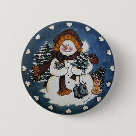 Sammy das Snowman-Knopf-Button Button