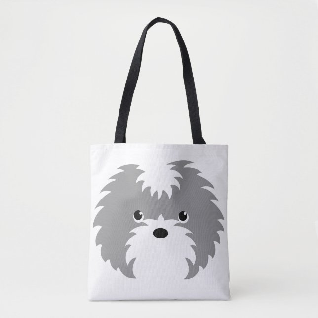 Sammy Dog Tote Bag (Grau) Tasche (Vorderseite)