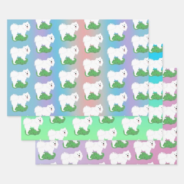 Sammy Gift Wrap auf Pastels-3 Sheet-Set Geschenkpapier Set (Set)