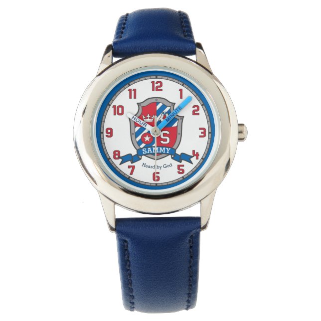 Sammy name bedeutet Buchstabe S Wappen Roter Blaue Armbanduhr (Vorderseite)