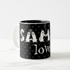 Sammy schrieb in Samoyed Dog Letters Zweifarbige Tasse