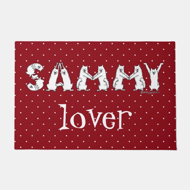 Sammy schrieb in Samoyed Letters Fußmatte (Vorderseite)