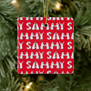 Sammy schrieb in Samoyed Letters Keramikornament