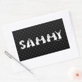 Sammy schrieb in Samoyed Letters Rechteckiger Aufkleber