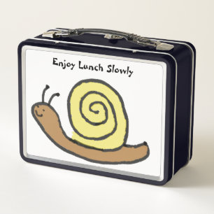 Sammy the Cartoon Snail Metal Lunch Box