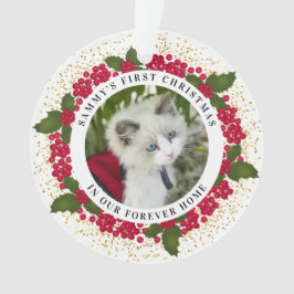 Sammy's erstes Forever-Zuhause Weihnachts-Cat-Foto Ornament