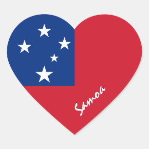 Samoa-Aufkleber, Herz, Patriotische samoische Flag Herz-Aufkleber
