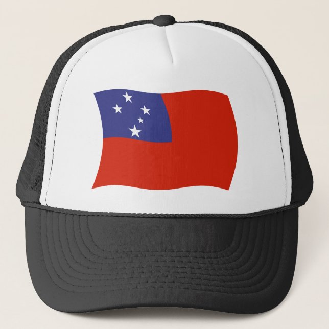 Samoa Flag Hat Truckerkappe (Vorderseite)