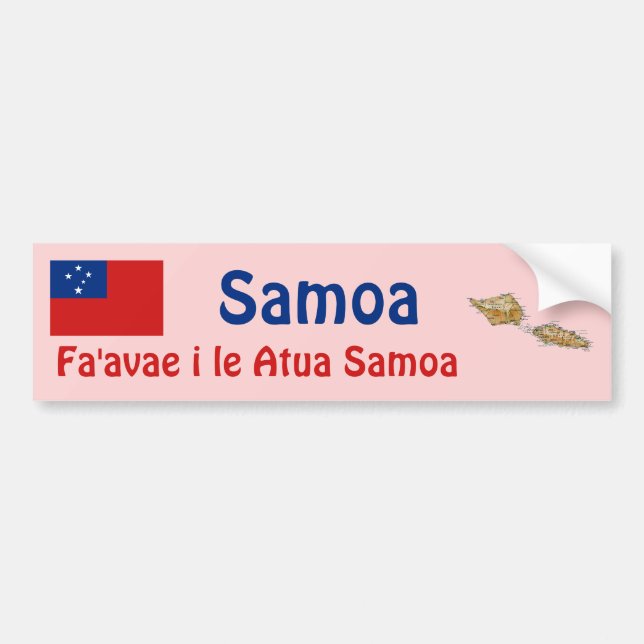 Samoa Flag + Karte Autoaufkleber (Vorne)