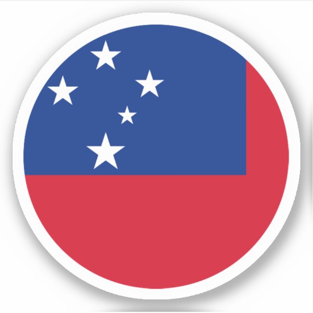 Samoa Flag Round Sticker (Vorderseite)