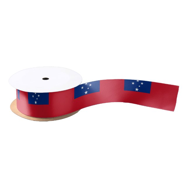 Samoa Flag & Samoa Reise, Urlaub/Sport Satinband (Spule)