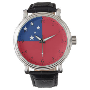 Samoa-Flagge Armbanduhr