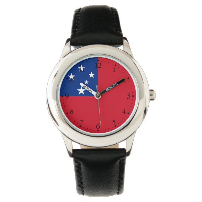Samoa-Flagge Armbanduhr (Vorderseite)