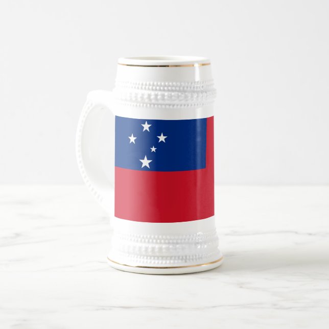 Samoa-Flagge Bierglas (Vorderseite Links)