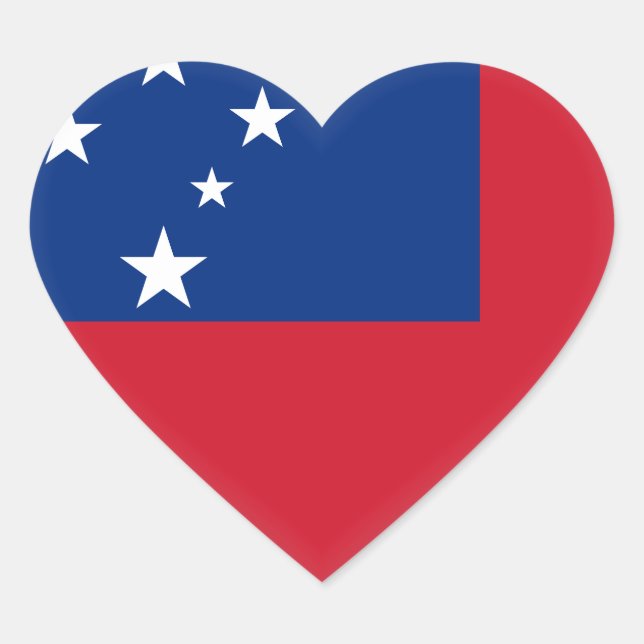 Samoa-Flagge Herz-Aufkleber (Vorderseite)