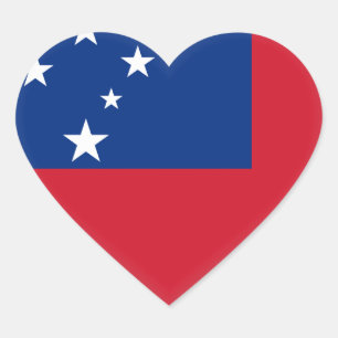 Samoa-Flagge Herz-Aufkleber