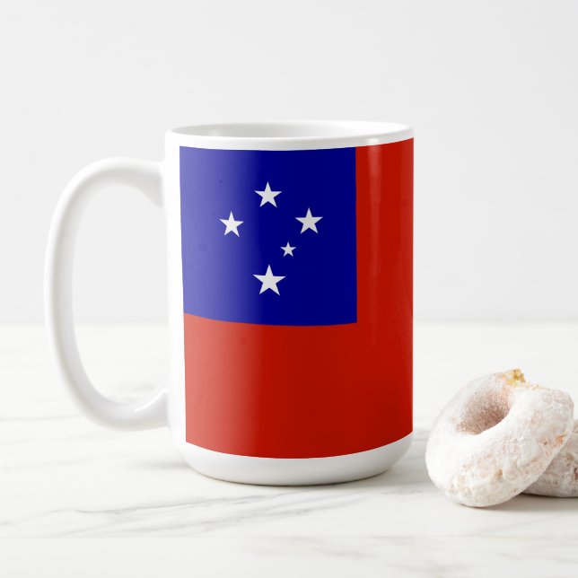 Samoa-Flagge Kaffeetasse (Mit Donut)