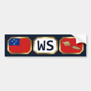 Samoa-Flagge-Karte-Code-Aufkleber Autoaufkleber