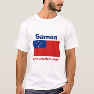 Samoa-Flagge + Karte + Text-T-Shirt T-Shirt