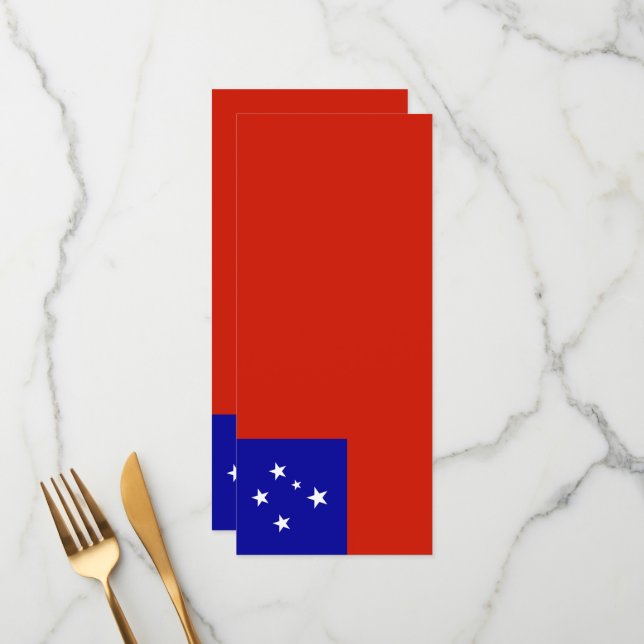 Samoa-Flagge Menükarte (Vorderseite/Rückseite Beispiel)