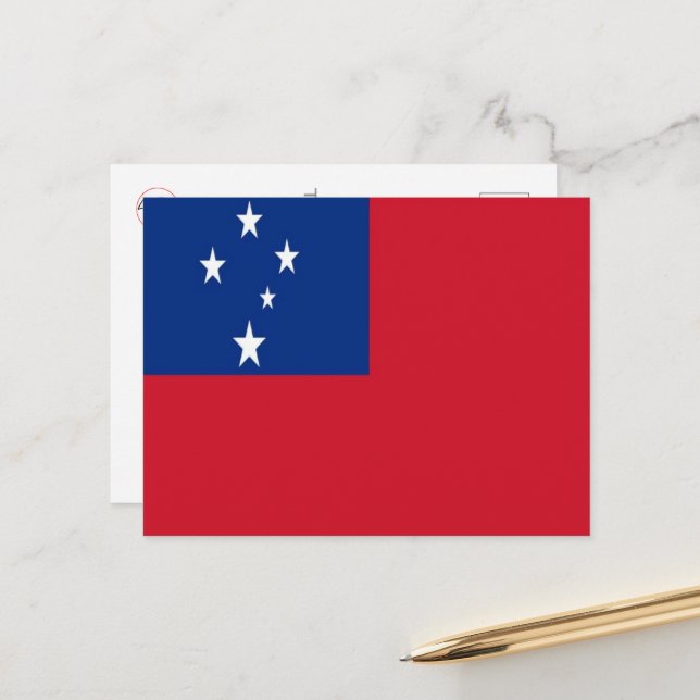 Samoa - Flagge - Postkarte (Vorderseite/Rückseite Beispiel)