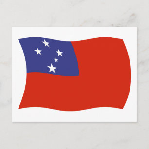 Samoa-Flagge-Postkarte Postkarte