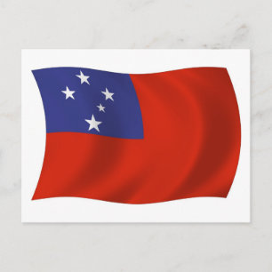 Samoa-Flagge-Postkarte Postkarte