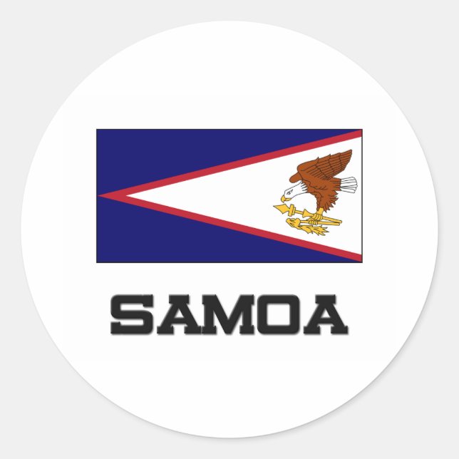 Samoa-Flagge Runder Aufkleber (Vorderseite)