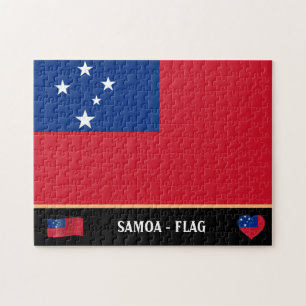 Samoa-Flagge und Samoa-Land / Samoa-Inseln