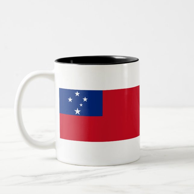Samoa-Flagge Zweifarbige Tasse (Links)