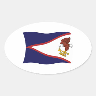 Samoa-Flaggenaufkleber Ovaler Aufkleber