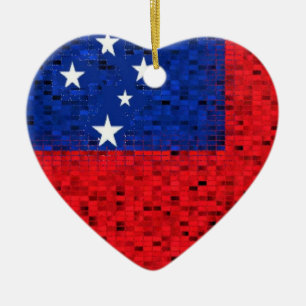 Samoa-Inseln Flaggen-Glitterverzierung Keramikornament