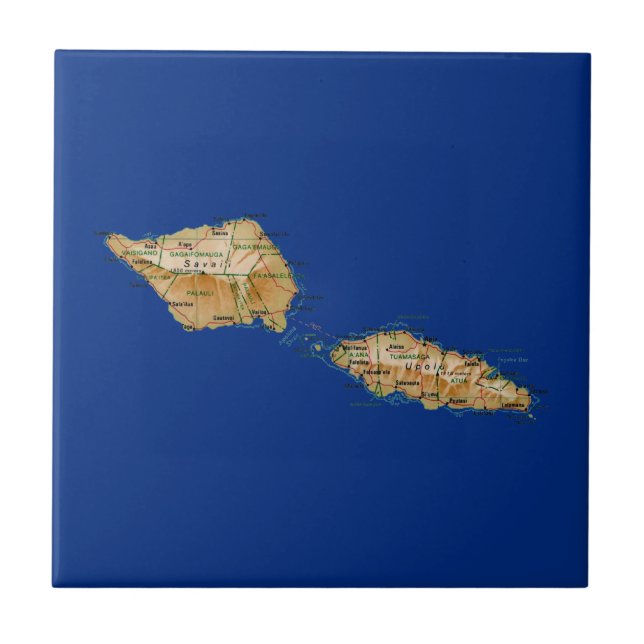 Samoa-Inseln Karten-Fliese Fliese (Vorderseite)