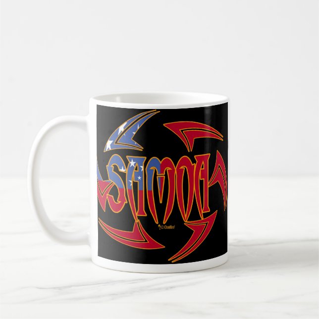 Samoa-Inseln Stammes- Schwarzes 2 Kaffeetasse (Links)