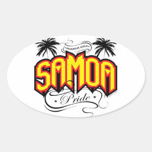 Samoa-Inseln Stolz Ovaler Aufkleber