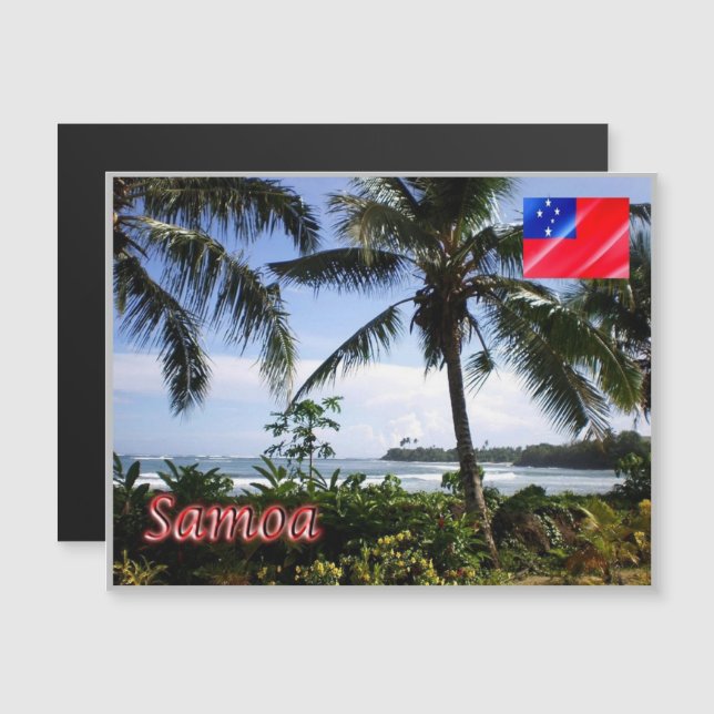 Samoa - Küste - Panorama - Magnetkarte (Vorne/Hinten)