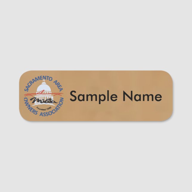 SAMOA Logo Name Tag (brown) Namensschild (Vorderseite)