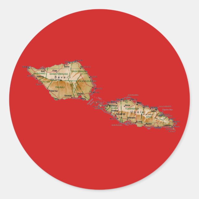 Samoa Map Sticker (Vorderseite)