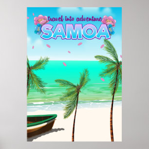 Samoa "Reise ins Abenteuer" Reiseplakat. Poster