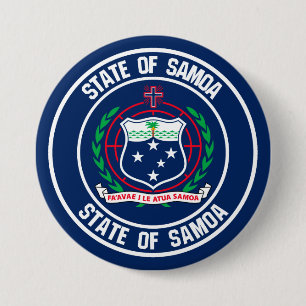 Samoa Round Emblem Button